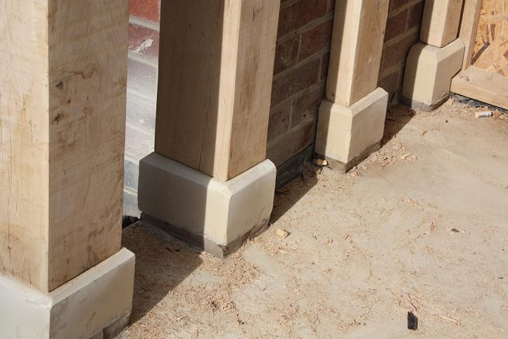 Oak Porches Timber Porch Low S Framing Porch Kit With Sand Stone Base